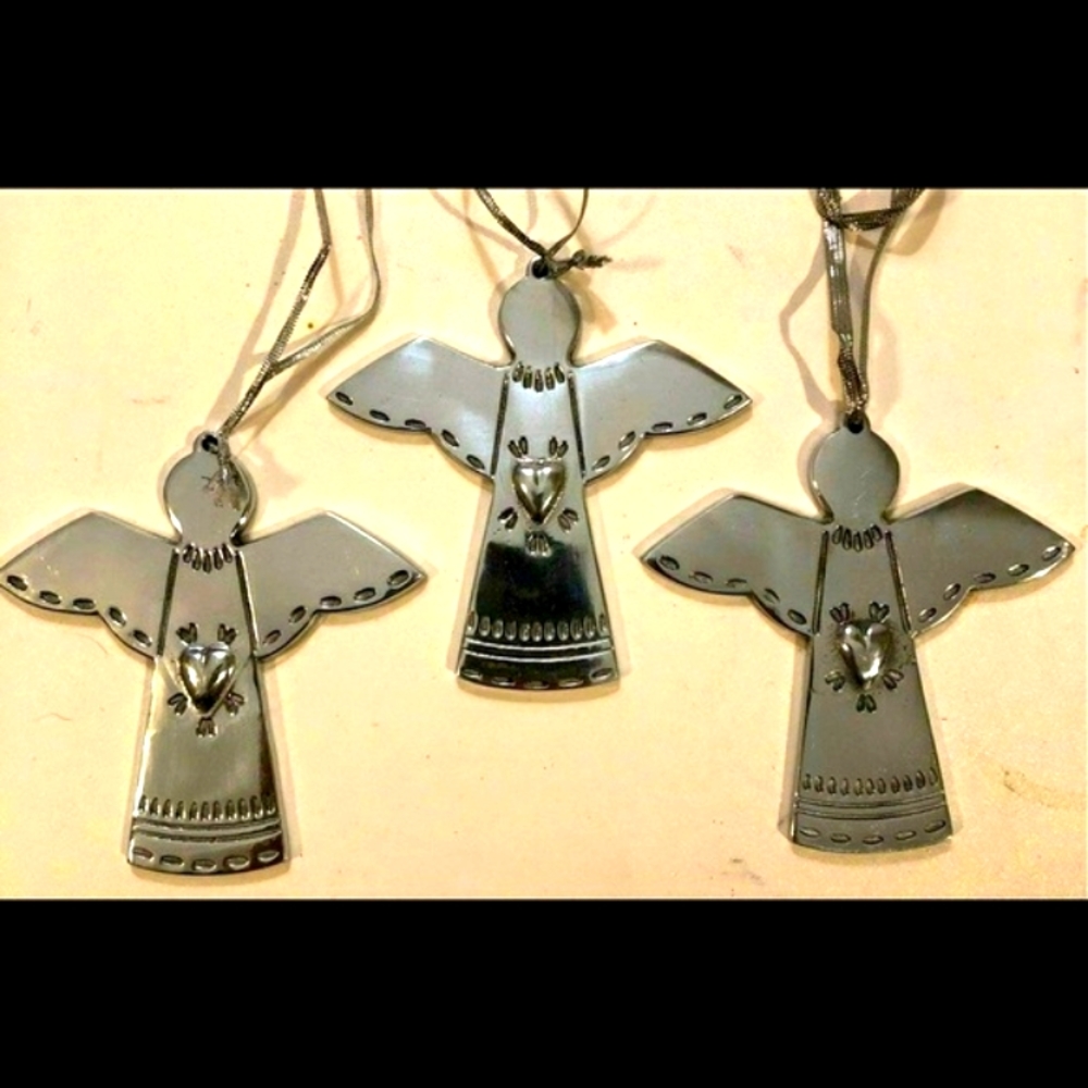 Angel ornaments - silver angel christmas tree ornaments